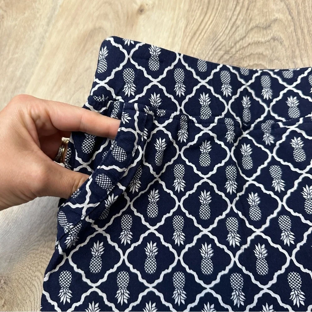 Crown & Ivy Blue and White Mini Pencil Skirt Casual Resort Wear